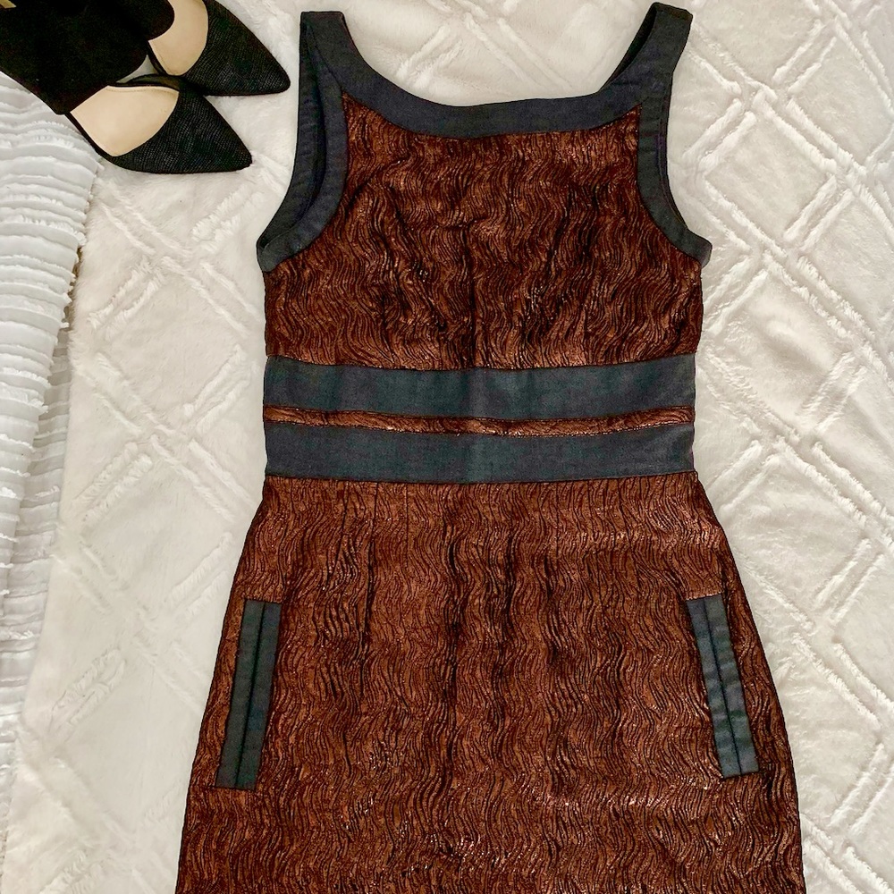 Copper party dress with pockets